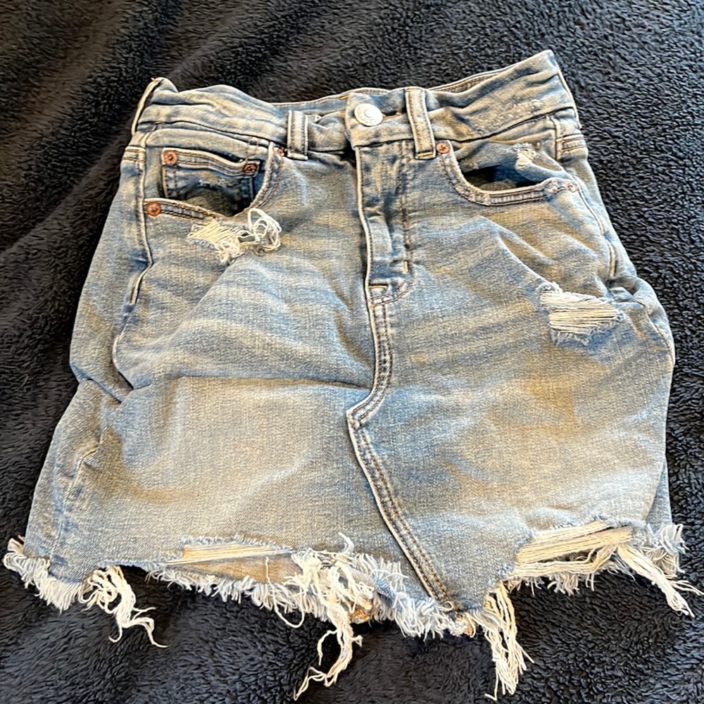 american eagle denim skirt